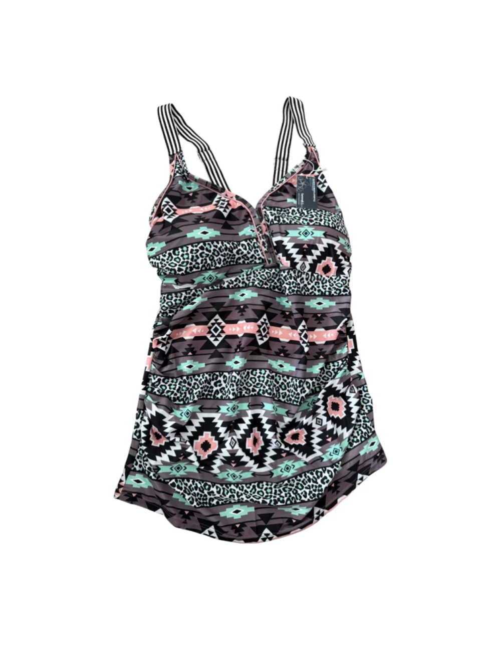 NWT Summer Mae Tankini Swim Set Size 12 Tribal Print Top Shorts